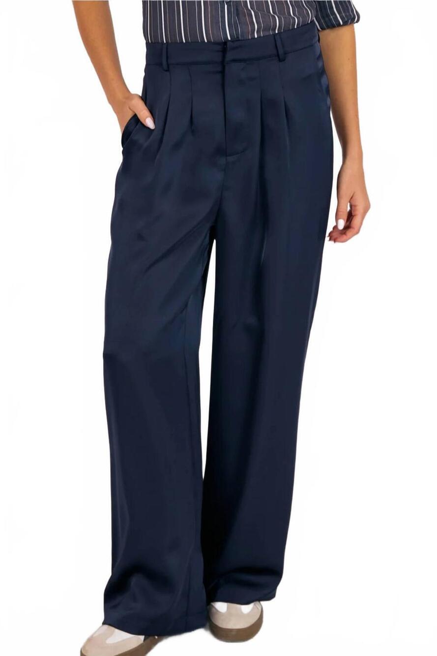 NEW SAGE THE LABEL women's cabaret pleated pant in navy